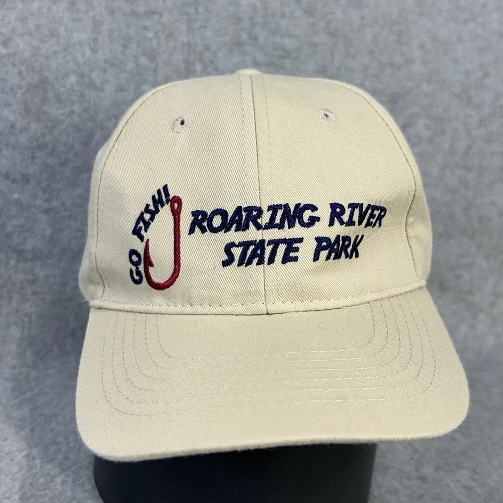 Roaring River State Park Fish Hook Hat Child Khaki Adjustable Strapback Cap‎